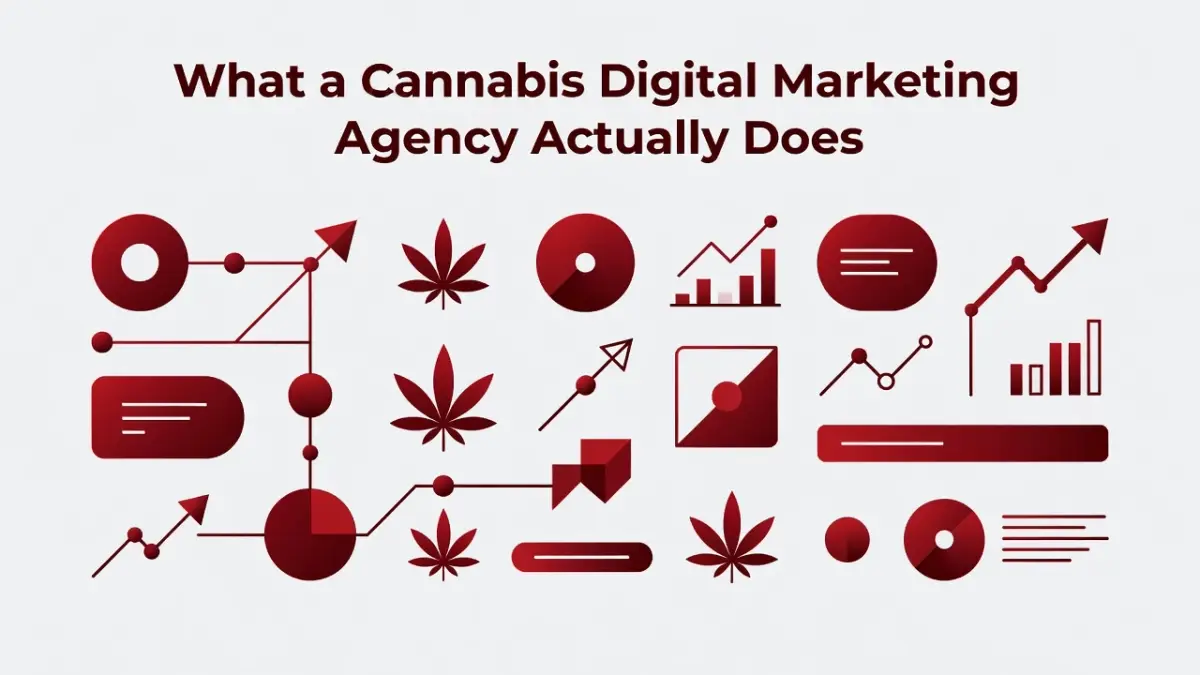 Professional header image for industry analysis: What a Cannabis Digital Marketing Agency Actually Does