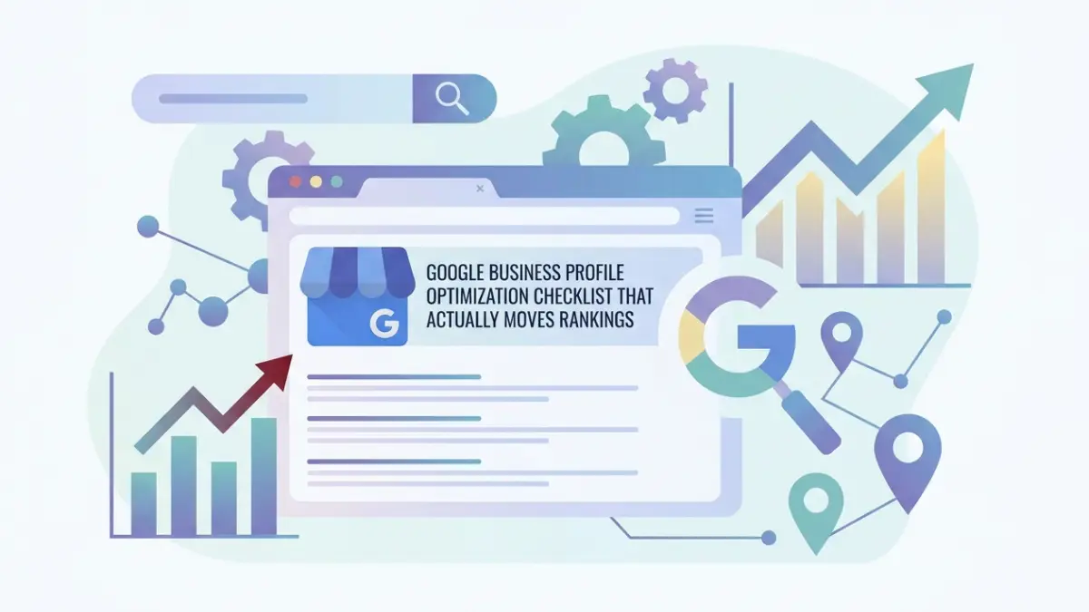 Professional header image for list-based article: Google Business Profile Optimization Checklist That Actua...