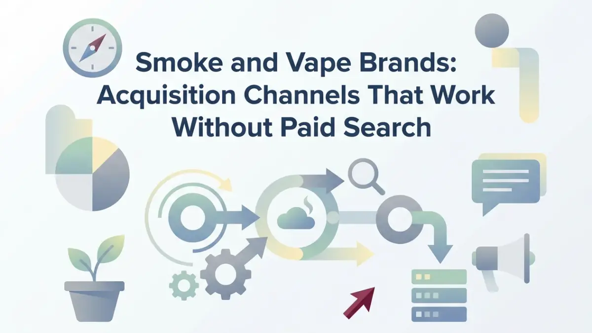 Professional header image for industry analysis: Smoke and Vape Brands: Acquisition Channels That Work Wit...