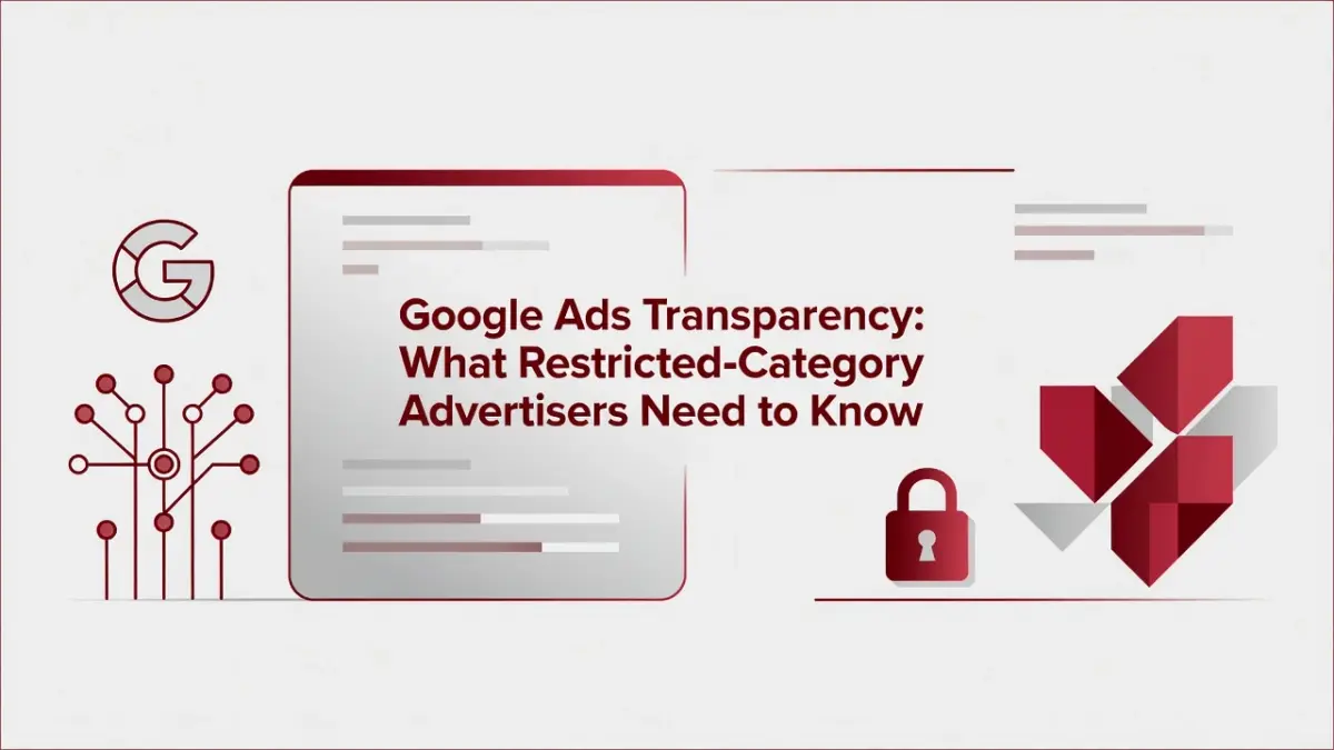 Professional header image for industry analysis: Google Ads Transparency: What Restricted-Category Adverti...