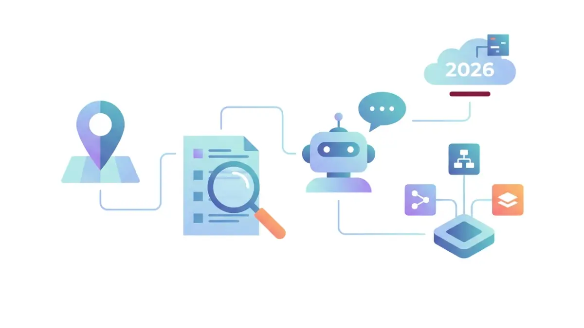Professional header image for educational tutorial: What Local SEO Covers in 2026: Maps, Organic, and the Sur...