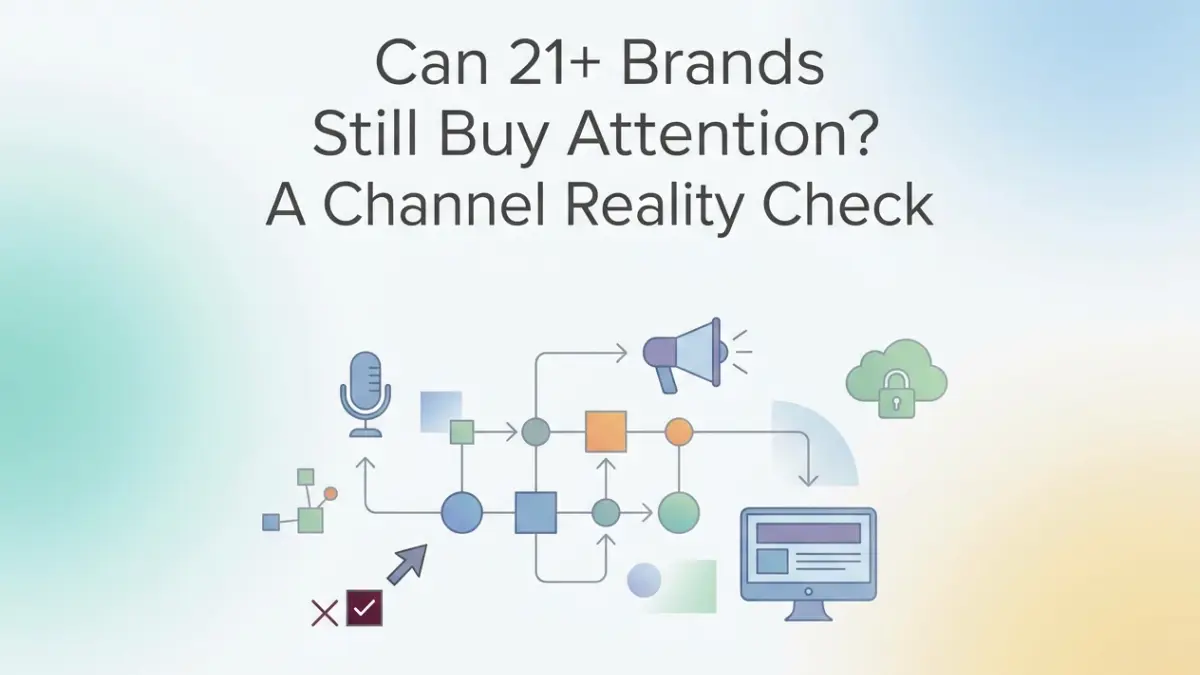 Professional header image for comparison analysis: Can 21+ Brands Still Buy Attention? A Channel Reality Check