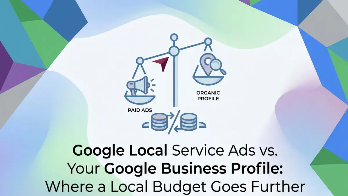 Professional header image for comparison analysis: Google Local Service Ads vs. Your Google Business Profile...