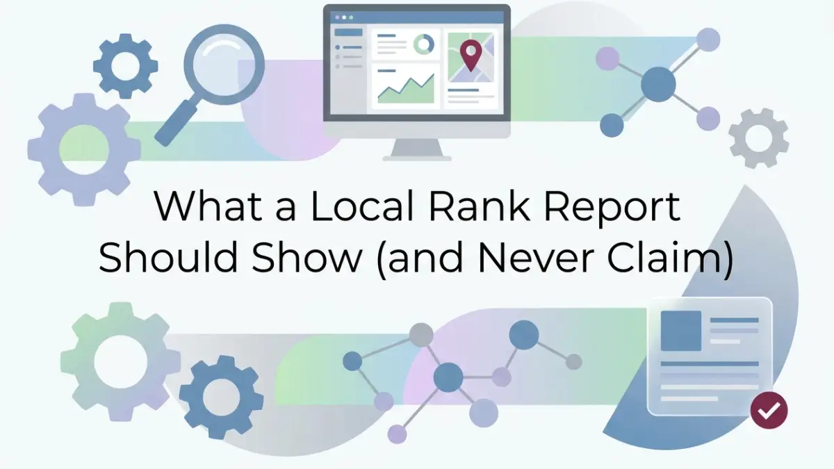 Professional header image for industry analysis: What a Local Rank Report Should Show (and Never Claim)